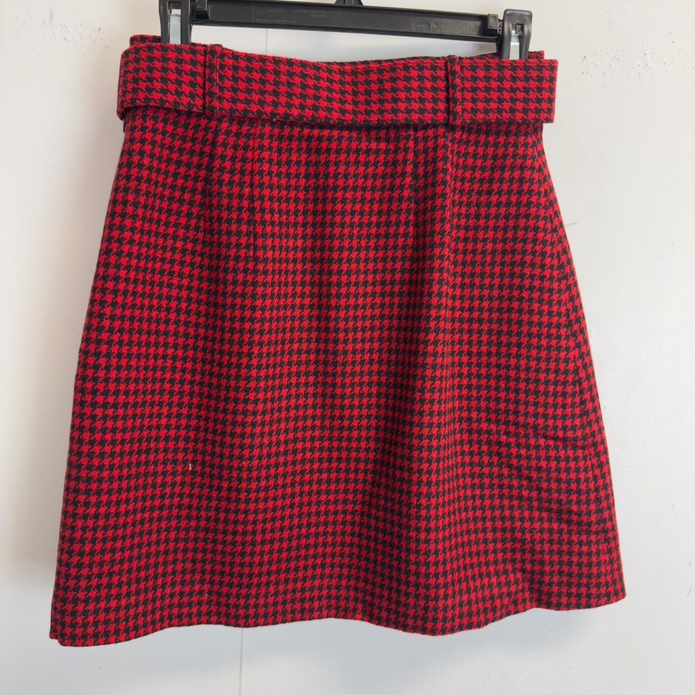 Limited America Red Black Houndstooth Wool Mohair Skirt Suit Set Size 6 Vintage - Picture 13 of 15